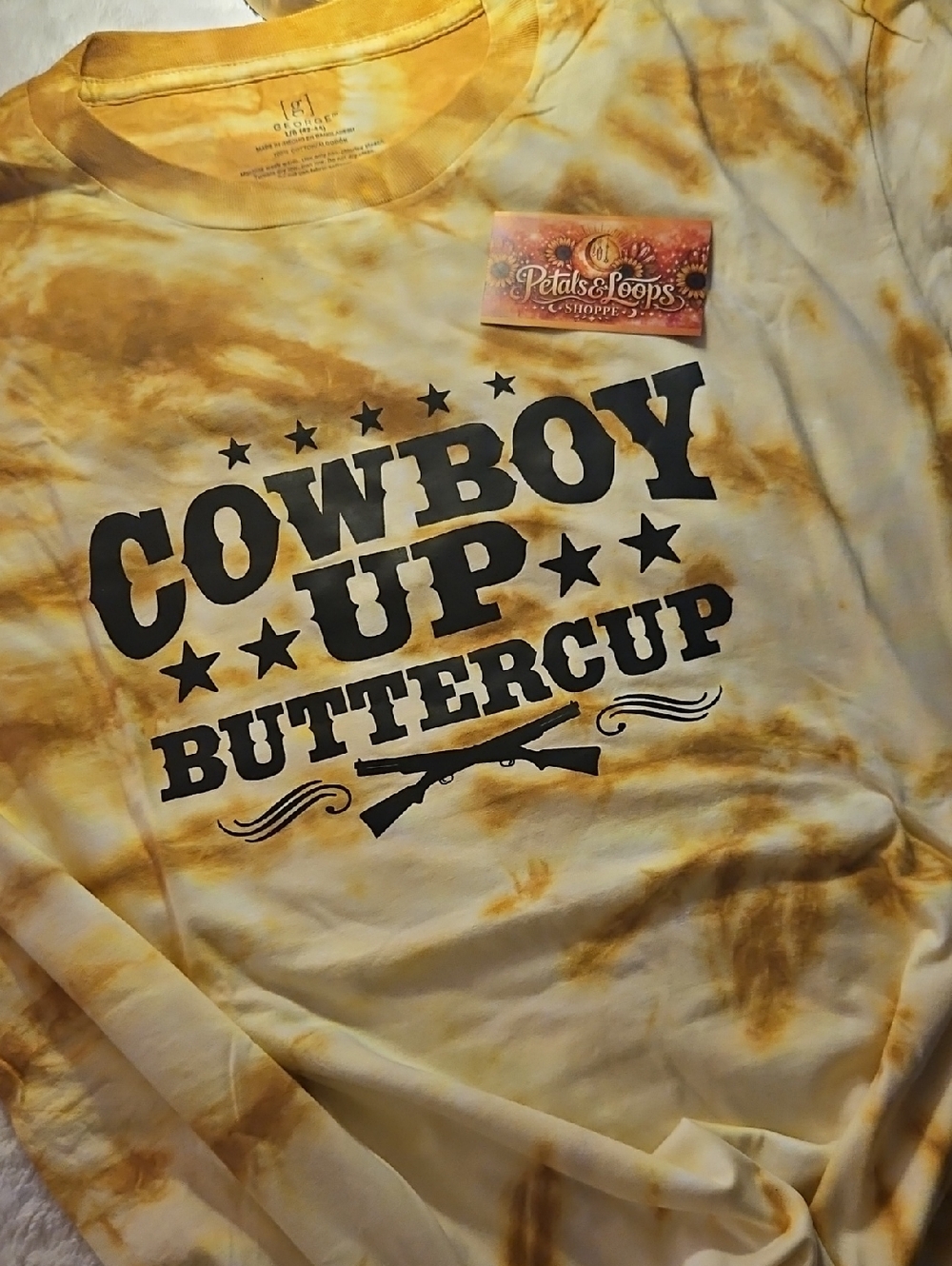 Cowboy Up Buttercup Yellow Tie-Dye Tee